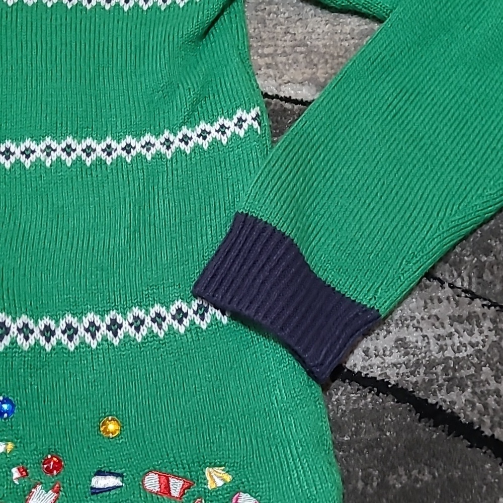 JOLLY SWEATERS EMBROIDERED UNICORN GOLD SEQUINS RHINESTONES CANDY CHRIST… - Picture 10 of 15